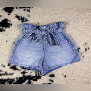 American Eagle Women’s Runched Waist Denim Jean Shorts Size 8